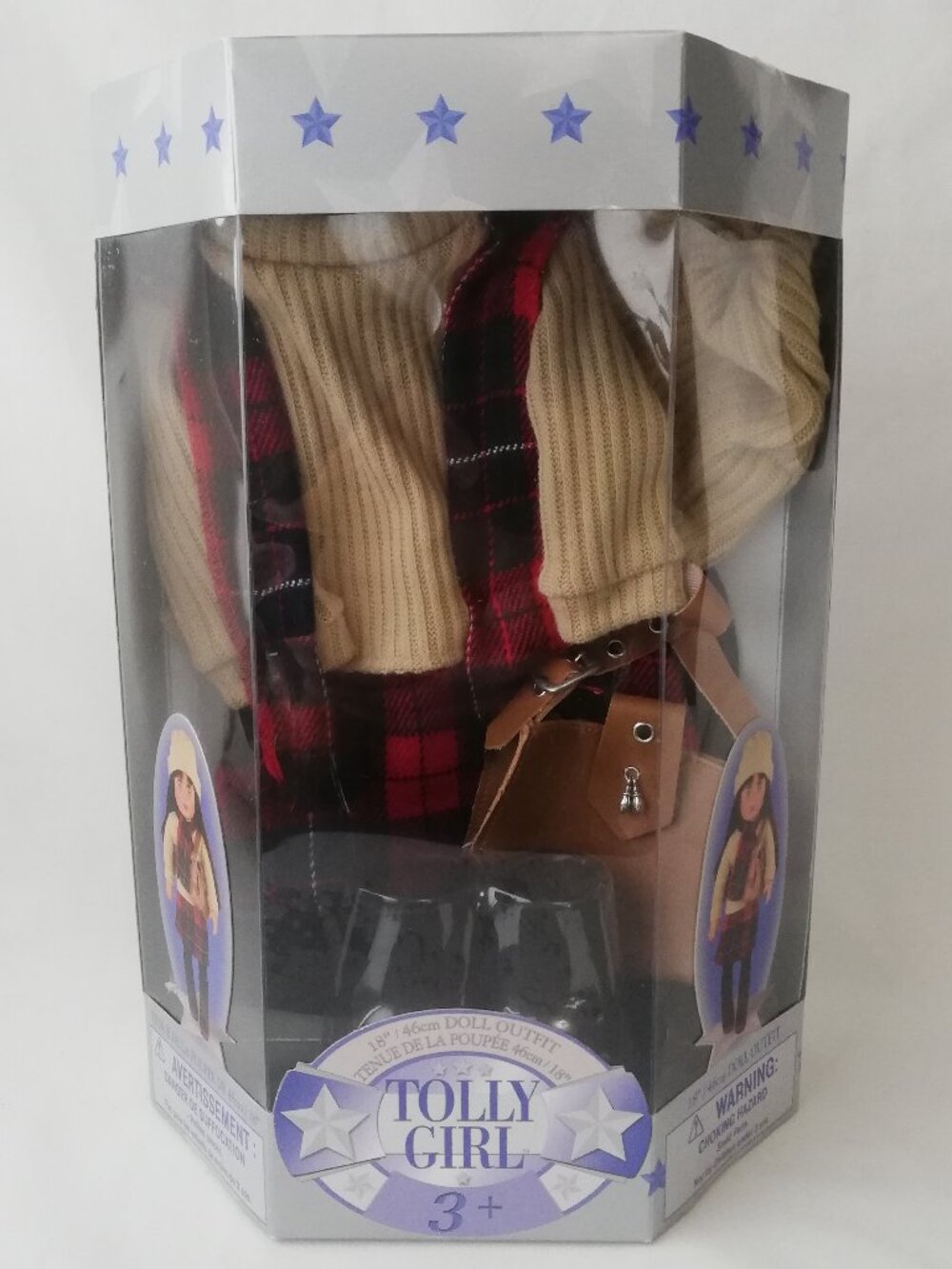 Vintage Tolly Girl 18" Doll Outfit (Plaid & Sweater Set) - NIB